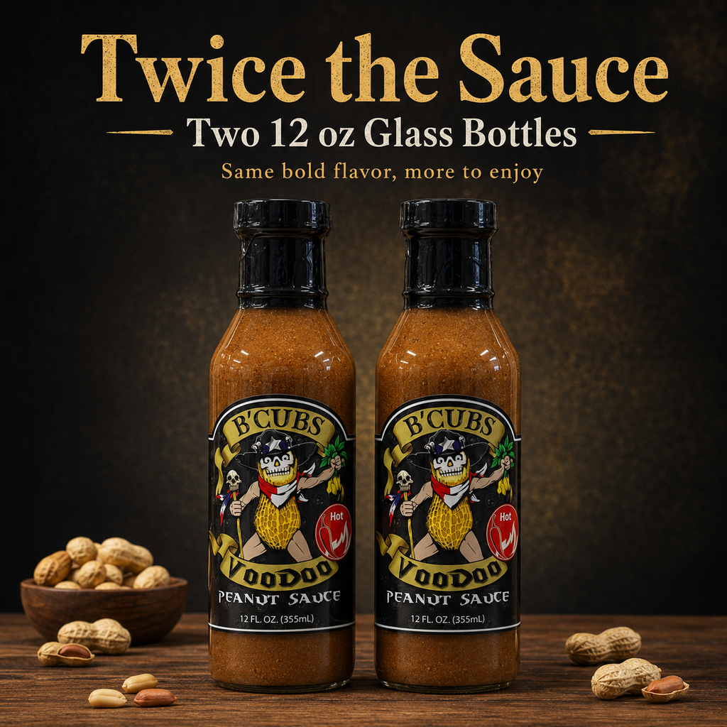 B'Cubs® Voodoo Peanut Sauce – Hot 2-Pack