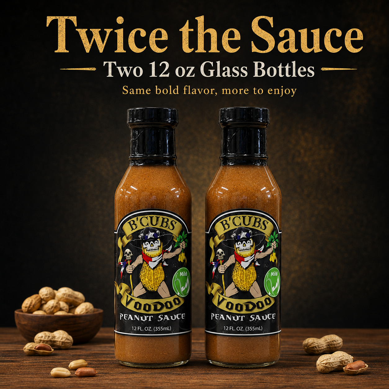 B'Cubs® Voodoo Peanut Sauce – Mild 2-Pack