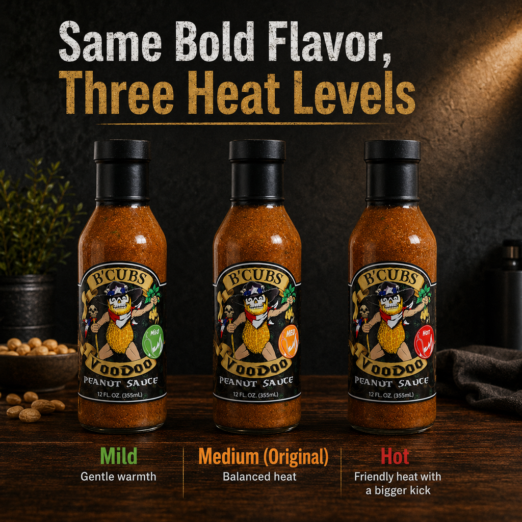 B'Cubs® Voodoo Peanut Sauce – Hot 2-Pack