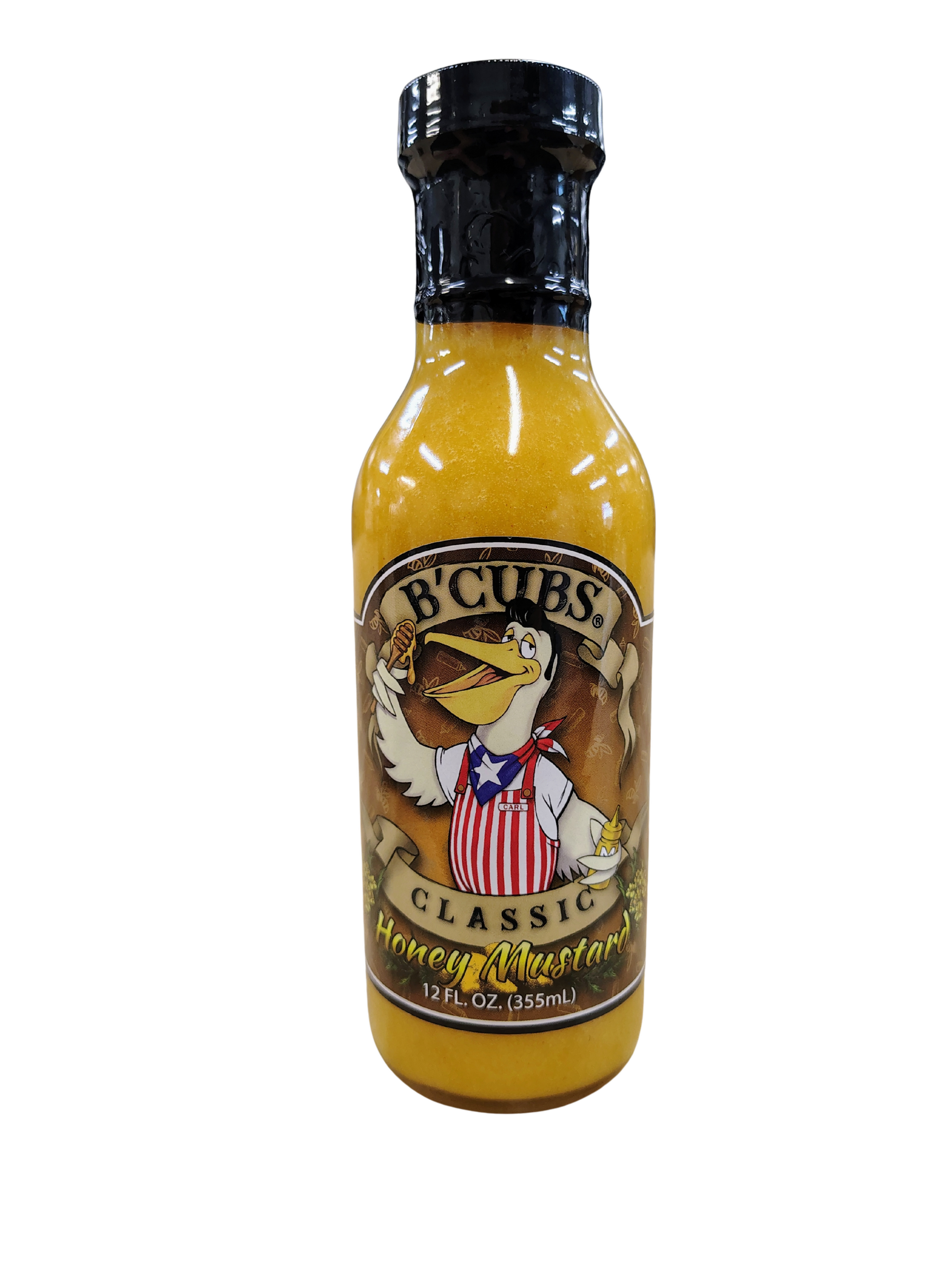 B’Cubs® Classic Honey Mustard – Sweet & Tangy Texas-Made Sauce with Real Clover Honey 12 oz Glass Bottle