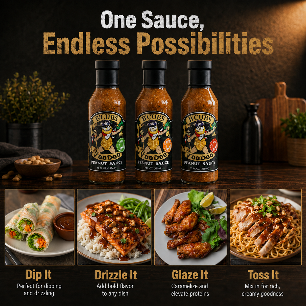 B'Cubs® Voodoo Peanut Sauce – Hot 2-Pack