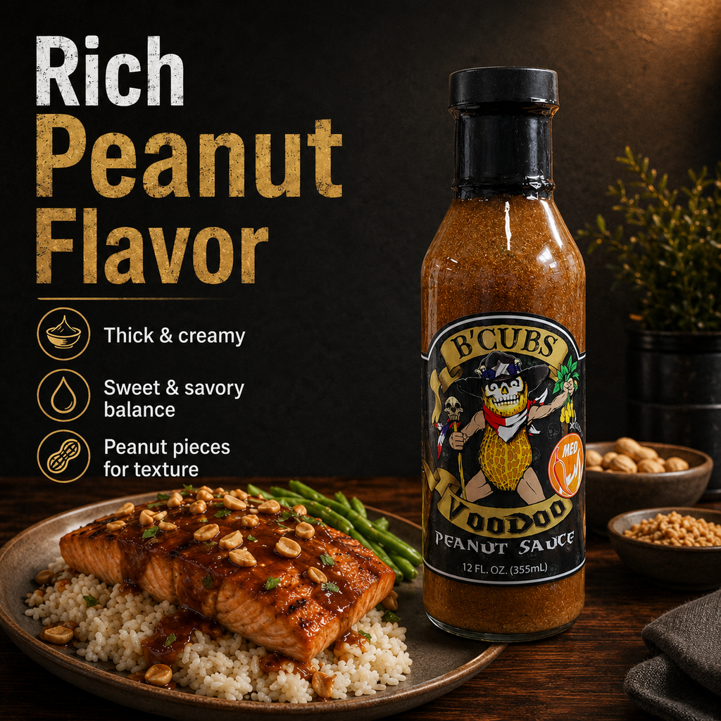 B'Cubs® Voodoo Peanut Sauce – Hot 2-Pack